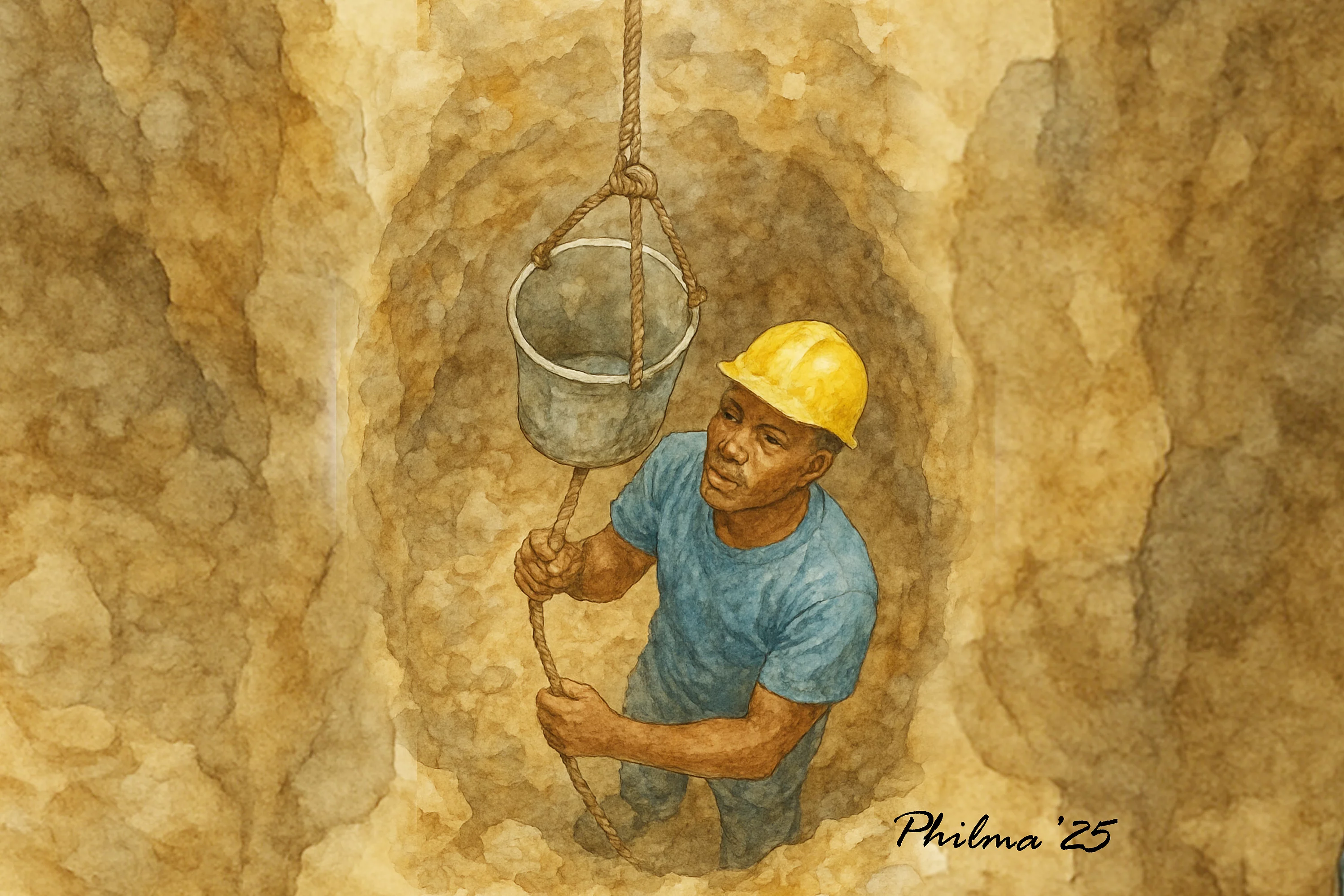 Une image d'un minier artisanal