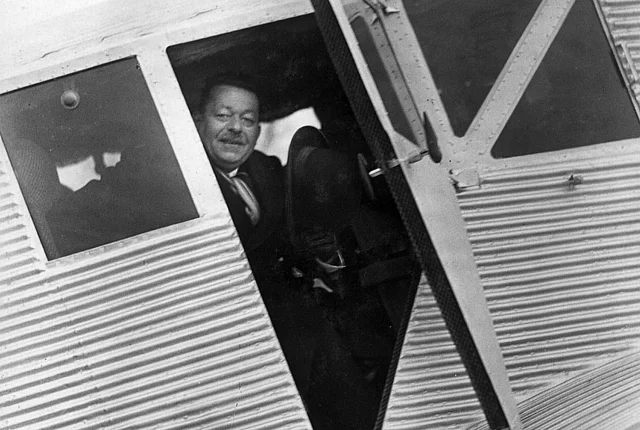 Friedrich Ebert dans l'avion 