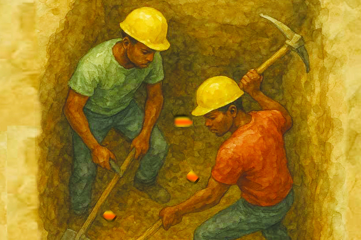 Travailleurs dans les mines 