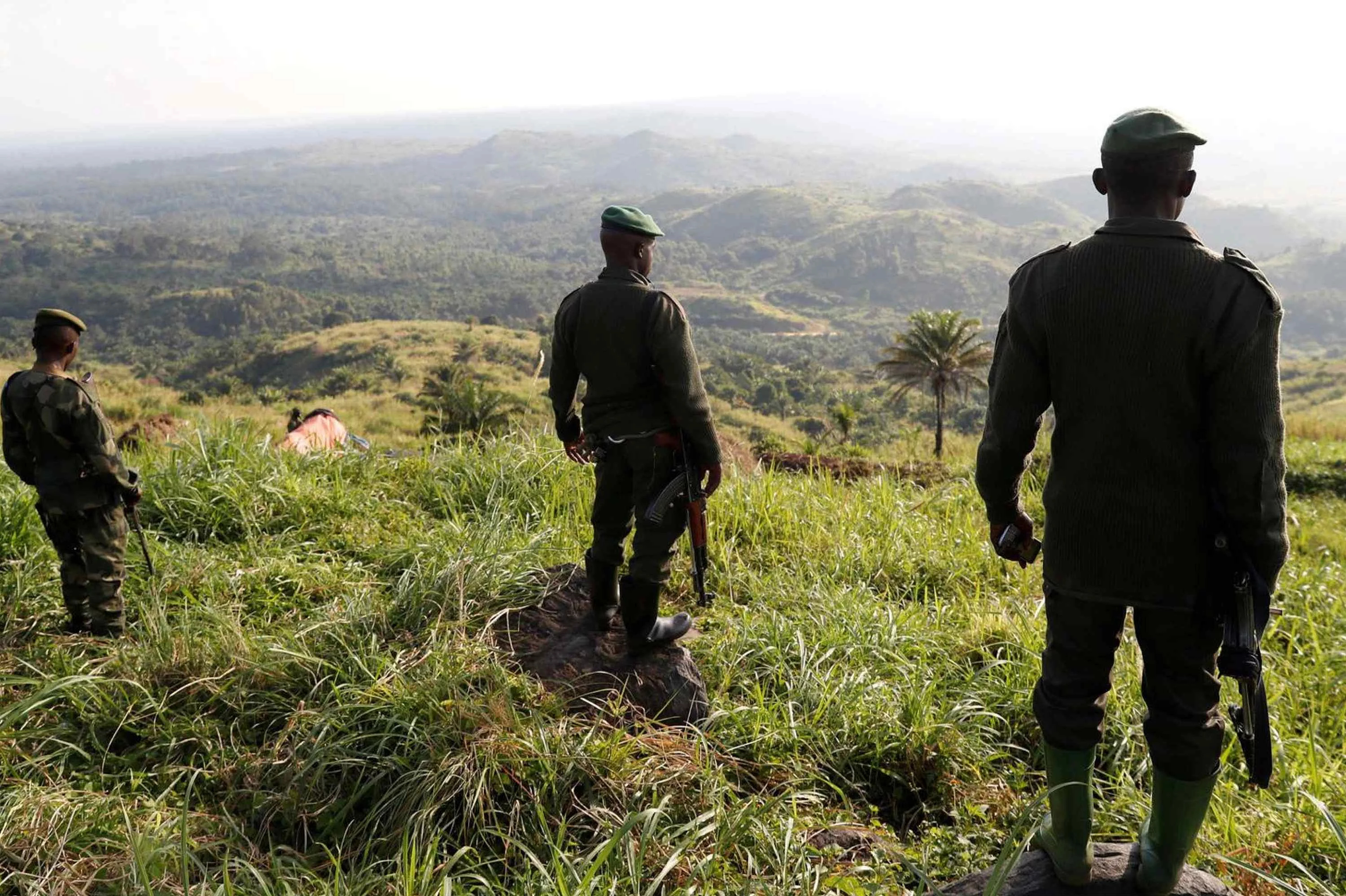 Soldat de la FARDC en haut dans les montages de l'Est du Pays
